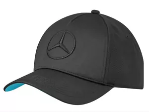 Genuine Benz Logo Cap - Black with Blue trim, Brand New OEM - Picture 1 of 8