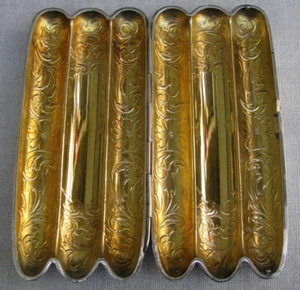MINTY MAKER MARCATO ANTICO AMERICANO ORO STERLING LAVATO GENTLEMANS 3 PORTASIGARI - Foto 1 di 12