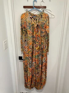 Vintage 60's/70's Handmade Women's Colorful Floral Romper, Orange Multi - Picture 1 of 7