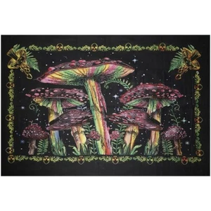 ThreadHeads Rainbow Mushroom Garden Tapestry | 55"x83" - Picture 1 of 2