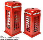 2 London Telephone Booth Red Die Cast Money Box Piggy Bank UK  Souvenir gift Box