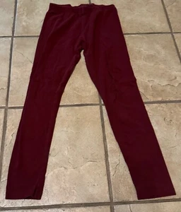 So Favorite Leggings Large 10-12 Girls Burgundy Casual Comfortable Stretch - Picture 1 of 8