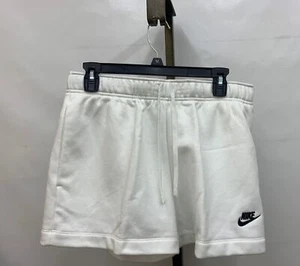 Nike Womens Sportswear Standard Fit Club Fleece Mid Rise Shorts White Size M - Picture 1 of 5