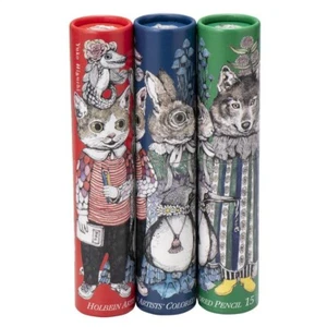 YUKO HIGUCHI x HOLBAIN Artista Matite Colorate Set di 3 ROSSO BLU VERDE NUOVO Giappone - Foto 1 di 4