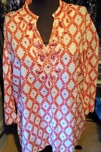 J M Collection Blouse Size XL Armpits 25 In Shoulder Down 29 In Bottom 26 In - Picture 1 of 8