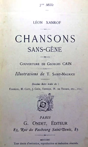 MONTMARTRE/CHAT NOIR/CHANSONS SANS GENE/L.XANROF/ED ONDET/1890 - Picture 1 of 7