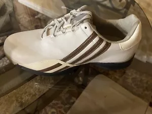 NEU Adidas W Driver Prima Damen Golfschuhe weiß braun Streifen Größe US 7 - Bild 1 von 6