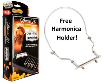 New Hohner Case of Special 20s Harmonica 5-Pack w/Harmonica Holder - Image 1 of 3