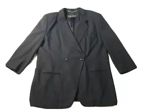 ESCADA MARGARETHA LEY Black Double Breasted 100% Wool Jacket Sz 44 Made Germany - Picture 1 of 19