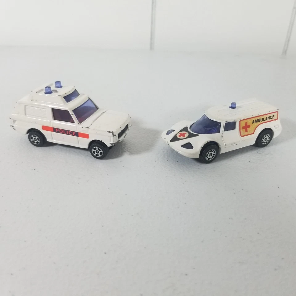 1973 Corgi Juniors Police Ambulance Range Rover Toy Cars Vintage - Image 1 of 4