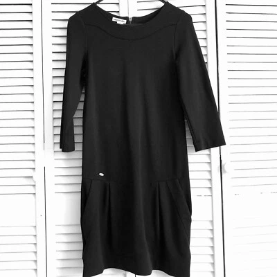 Vestido Lacoste Cuello Redondo Cambio Elastizado Bolsillo Cremallera Plisado Manga 3/4 Negro S 36 Foto 1 de 4