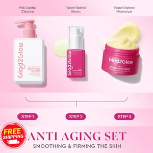 Glad2Glow Set Antietà 3 In1 Set Cura della Pelle Detergente+Idratante+Siero Lavaggio Viso - Foto 1 di 11