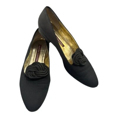 Mocasín para mujer Valentina Rangoni negro detalle nudo trenzado hecho en Italia talla 8 Foto 1 de 4