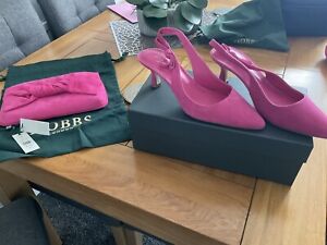 HOBBS LADIES SHOES  SLING BACK  SIZE 6  EURO 39 AND MATCHING CLUTCH BAG  FAB 