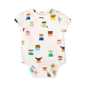 Christian Robinson Baby Kids Print Shoulder Button Short Sleeve Bodysuit Newborn