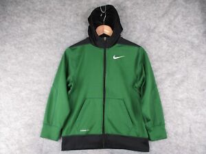 Nike Jacket YOUTH Size Medium Therma Fit Hoodie Full Zip Hooded Green Boys 
