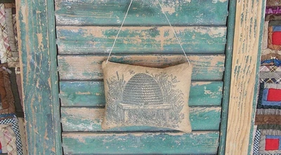 Rustic Primitive Beeskep Bee Skep Ornament Farmhouse Cupboard Tuck - HANDMADE - Image 1 of 4