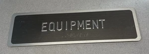 Vintage Metal Equipment Sign ~ With Braille - Picture 1 of 5