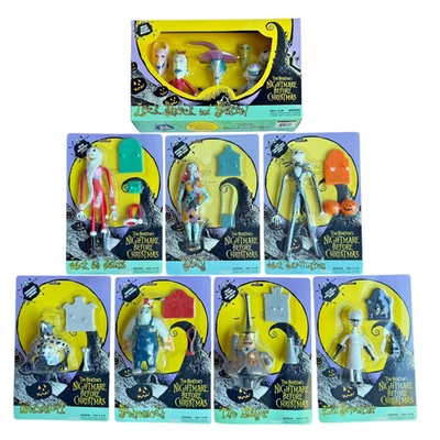 NIGHTMARE BEFORE CHRISTMAS 10 Action Figures 1993 Hasbro MOC NRFB - Image 1 of 4