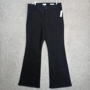 Jessica Simpson Jeans Womens Size 16 Black Denim High Rise Fitted Flare Jean - Picture 1 of 12