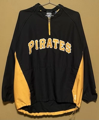 Autêntica Jaqueta Pulôver Majestic Collection Pittsburgh Pirates 1/4 Zíper Extra Grande - Imagem 1 de 4
