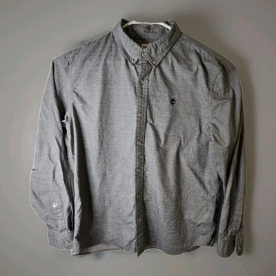Timberland Shirt Mens XXL Slim Fit Gray Abstract Lines Refined Style Button Down - Image 1 of 4