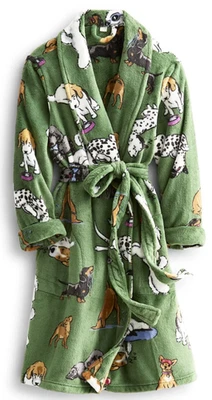 Vera Bradley Fleece Robe Dog Park 50673-23029 Green NWT - Image 1 of 4