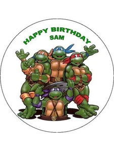 7.5 NINJA TURTLES EDIBLE ICING BIRTHDAY CAKE TOPPER - Picture 1 of 1
