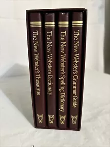 New Websters Desk Reference Library 4 Book Slipcase Set Grammar 1986 Thesaurus+ - Imagen 1 de 7