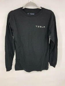 Tesla Womens Black Long Sleeve Crew Neck Cotton T Shirt Size Small - Picture 1 of 4