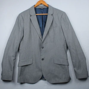 Armani Exchange Blazer Men 40R Gray Jacket Suit 2 Buttons Casual Dress Jacket - Picture 1 of 20