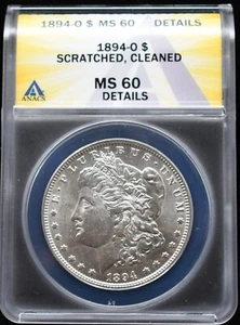1894-O Morgan Dollar ANACS MS 60 Details, Scratched, Cleaned #24APR233 - Picture 1 of 2