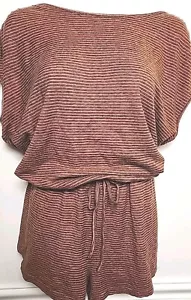 Prana Romper Jumpsuit Sylvie Hemp Knit Tan Gray Sleeveless Shorts Large Women L - Picture 1 of 8