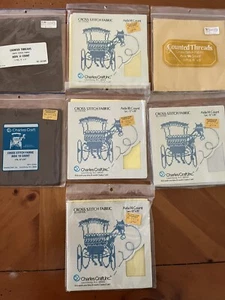 8 Packs Of Charles Craft Cross Stitch Fabric Aida Unused New Old Stock - Picture 1 of 11