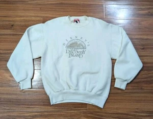 Vintage Disney Discovery Island Embroidered Graphic Sweatshirt Rare 90s Defunct - Picture 1 of 8