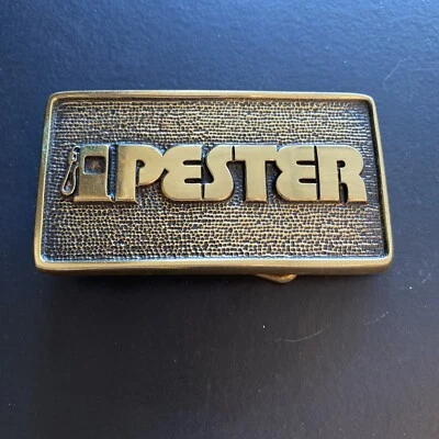 Hebilla de cinturón de petróleo/gas Pester vintage años 70 Foto 1 de 2