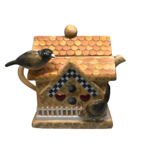 EVERYDAY GIBSON BIRDS HOUSE HEARTS TEAPOT BY CLAIRE MURRAY new old stock - Picture 1 of 6