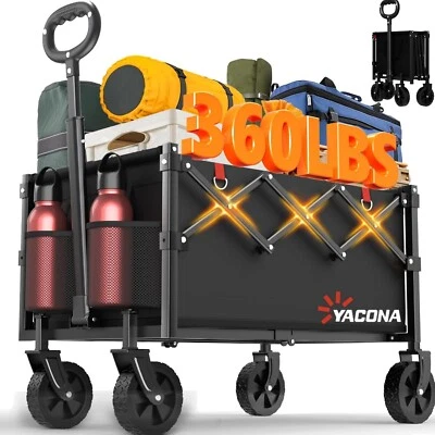 All-Terrain Foldable Shopping Cart - Heavy-Duty, Portable, 360LBS Load Capacity - Image 1 of 4