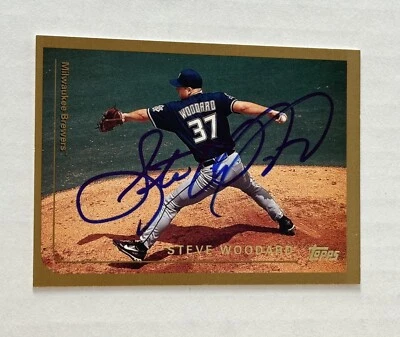 Steve Woodard 1999 Topps Authentic Signed Autograph Auto Card Milwaukee Brewers - Image 1 of 3