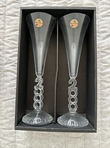 Champagne Glasses Collectors Year 2000 Champagne Glasses Set of Two NIB - Picture 1 of 4