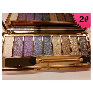 9 Colors Glitter Eyeshadow Eye Shadow Palette & Makeup Cosmetic Brush Set NEW (# - Picture 1 of 2
