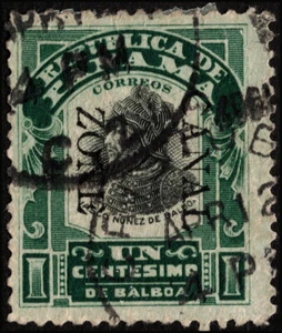 Canal Zone - 1907 - 1 Cent Black & Green Overprinted Panama Balboa Issue 22 F-VF - Picture 1 of 1