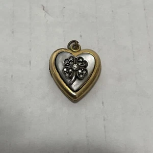 VARGAS 10K GF (GOLD FILLED) & STERLING SILVER TRIMMINGS LOCKET PENDANT - Picture 1 of 5