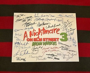 A Nightmare On Elm Street 3 Title Card- Cast-Signed- 8.5x11- Autograph Reprints