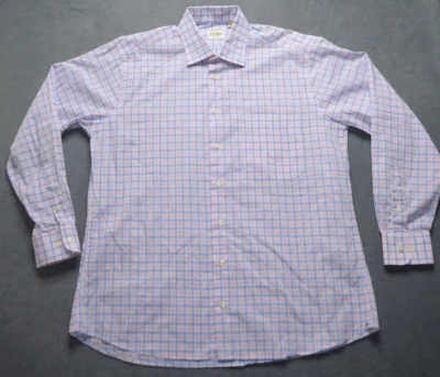 Gitman Bros Button Up Shirt Blue Pink Plaid Mens Size Large Made In USA - Image 1 of 4