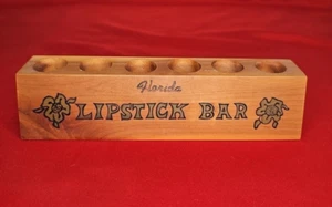 Lápiz labial de madera de recuerdo FLORIDA Bar Caddy 6 bálsamo labial soporte de exhibición vintage - Imagen 1 de 7