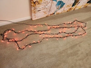 100 count 24 feet solid orange string holiday lights - Picture 1 of 4