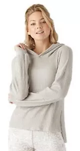 Glyder Rush Thermal Waffle Knit Hoodie Womens size Small S Light Gray Coastal - Picture 1 of 11