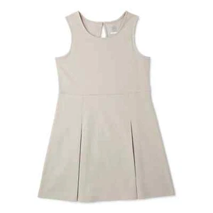 Wonder Nation Girls School Uniform Stretch Ponte Pleated Jumper Dress, Size 8 - Picture 1 of 3