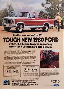 1980 Red White Ford Pickup Truck Print Ad - Bild 1 von 1